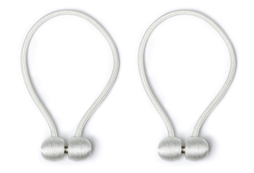 Komplet 2szt. Spinki na Magnes do Firan i Zasłon Biały 6066