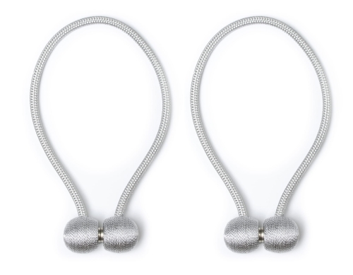 Komplet 2szt. Spinki na Magnes do Firan i Zasłon Szary 6069