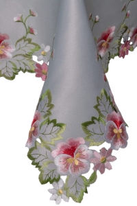 Obrus 110x160 Obrus na Stół Kwiaty Szary 5328