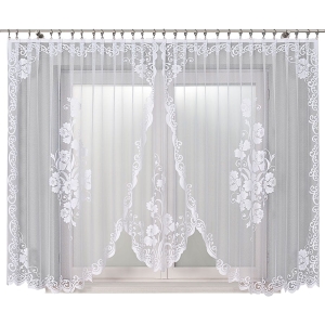 Firana Gotowa Żakardowa 160x400 Firanki Łuk Fuksja