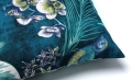 Poszewka 40x40 na Poduszki Liście Ptaki Granat | Turkus 7385