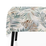 Obrus Dekoracyjny na Stół 140x180 Liście Zielono Beżowe 7636