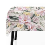 Obrus Dekoracyjny na Stół 140x180 Kwiaty Beż Róż 7637