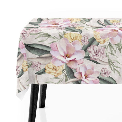 Obrus Dekoracyjny na Stół w Kwiaty Beżowy Róż 7637