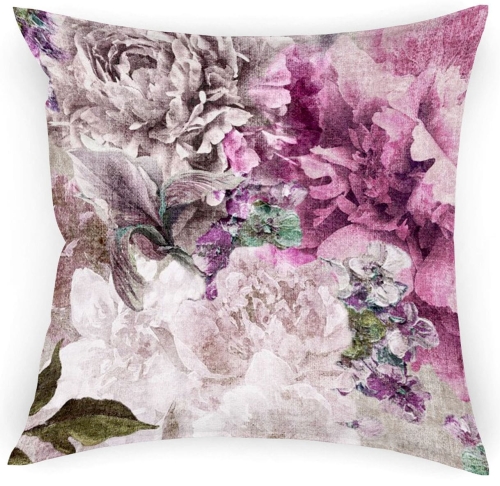 Poszewka 40x40 na Poduszki do Salonu Kwiaty Róż Beż 7413
