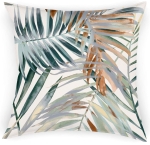 Poszewka 40x40 na Poduszki Liście Palmy Zielone Brązowe 7401