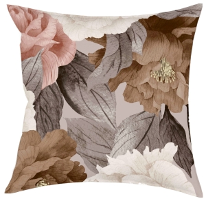 Poszewka 40x40 Poszewki na Poduszki Kwiaty Beż Róż 7712