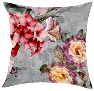 Poszewka 40x40 Poszewki na Poduszki Szare Kwiaty 7713