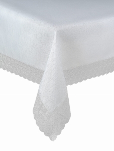 Bieżnik na Stół 85x85 Serweta Biała Błyszcząca z Gipiurą