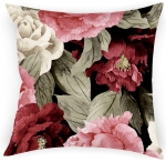 Poszewka 40x40 Poszewki na Poduszki Kwiaty Bordo Róż 7824