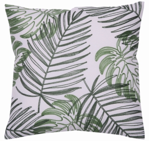 Poszewka na Poduszkę 40x40 Haftowana Liście Zielone