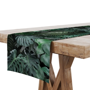 Bieżnik na Stół 40x220 Dekoracyjny Liście Monstera 8260