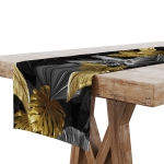 Bieżnik na Stół 40x160 Dekoracyjny Liście Złote 8266