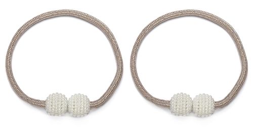 Komplet 2szt. Spinki na Magnes do Firan i Zasłon Beżowy 6776