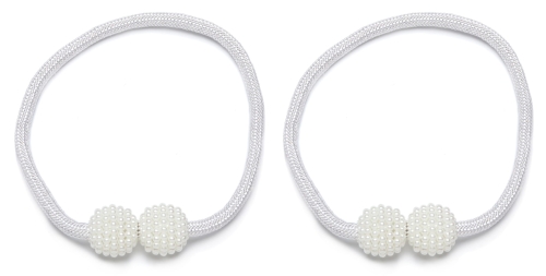 Komplet 2szt. Spinki na Magnes do Firan i Zasłon Biały 6777