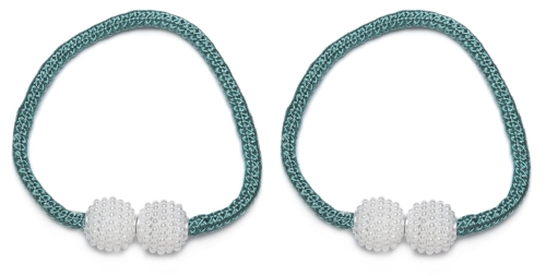 Komplet 2szt. Spinki na Magnes do Firan i Zasłon Turkusowe 6811