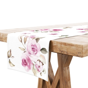Bieżnik na Stół 40x200 Dekoracyjny Kwiaty Róże 8527
