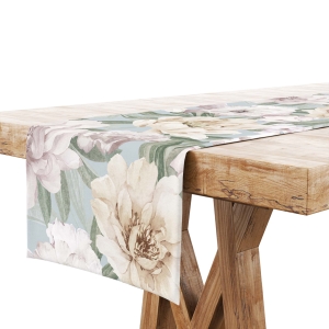 Bieżnik na Stół 40x180 Dekoracyjny Kwiaty 8586
