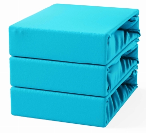 Prześcieradło Bawełniane z Gumką 90x200 Turkusowe