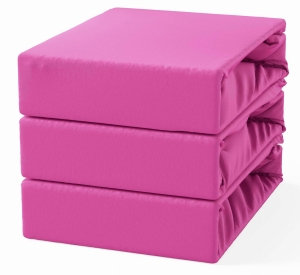 Prześcieradło Bawełniane z Gumką 160x200 Różowy Ciemny