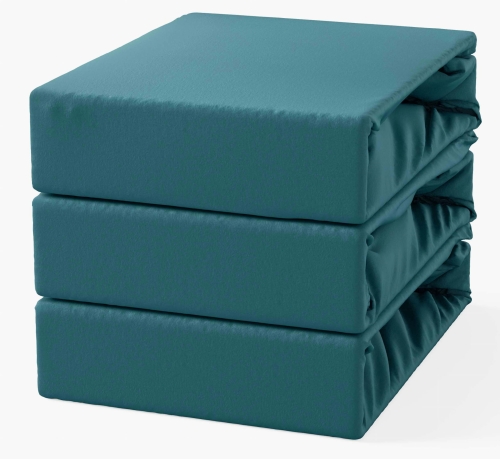 Prześcieradło Bawełniane z Gumką 200x220 Morski Ciemny