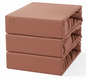 Prześcieradło Bawełniane z Gumką 200x220 Brąz Jasny