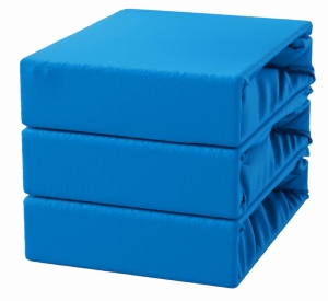 Prześcieradło Bawełniane z Gumką 140x200 Niebieski Chabrowy Jasny