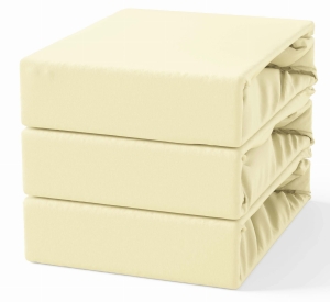 Prześcieradło z Gumką 90x200 Frotte Kremowy / Banan