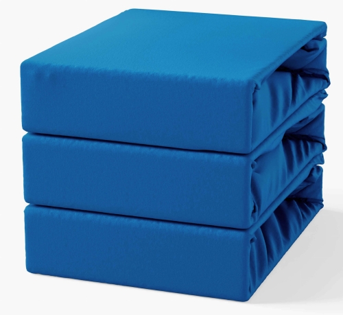 Prześcieradło z Gumką 160x200 Frotte Niebieski Chabrowy Jasny