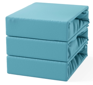 Prześcieradło Bawełniane z Gumką 90x200 Turkusowe Jasne