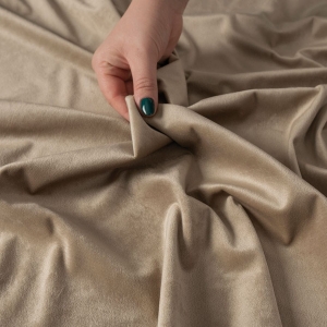 Tkanina Velvet Welur na Zasłony 300cm Materiał na Metry Ciemny Beż 001