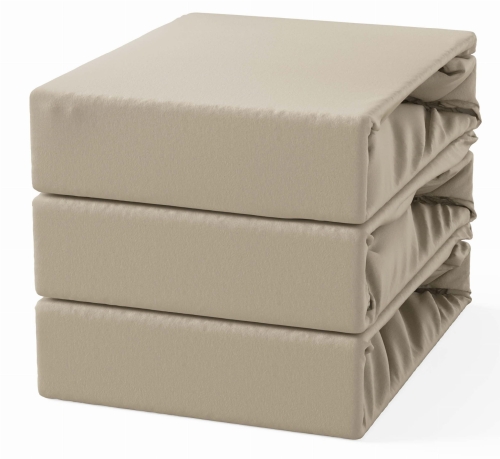 Prześcieradło Bawełniane z Gumką 200x220 Beż Ciemny