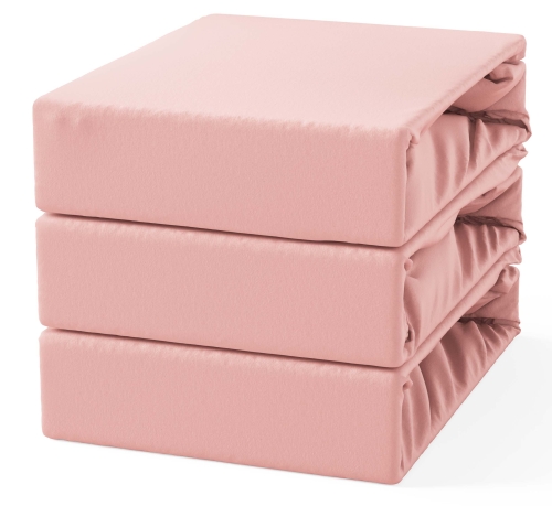 Prześcieradło Bawełniane z Gumką 90x200 Różowy Pudrowy