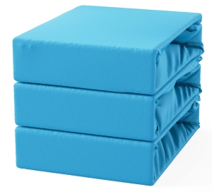 Prześcieradło Bawełniane z Gumką 200x220 Niebieskie