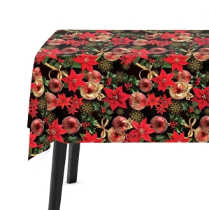 Obrus Świąteczny na Stół 140x200 Czarny 9395