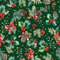 Poszewki Świąteczne 40x40 Zielone Jarzębina
