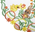 Serwetka do Koszyczka Wielkanocnego 40cm Serwetka Okrągła Wielkanoc Zajączek