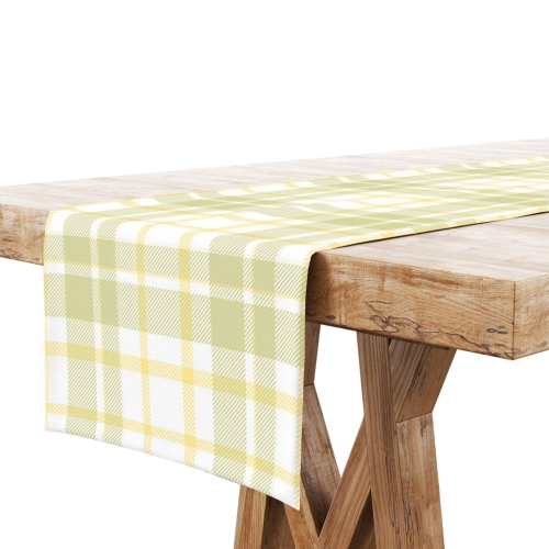 Bieżnik Szyty na Wymiar Wiosenna Krata Zielona