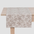 Bieżnik na Stół Dekoracyjny 40x140 Serweta Nakładka Beż/Brąz Listki
