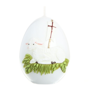Świeca Wielkanocna Jajko 9x7cm Świeczka Wielkanocna Baranek Wielkanocny