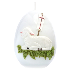 Świeca Jajko Duże Świeca Wielkanocna 14cm Świeczka Wielkanoc Baranek Wielkanocny