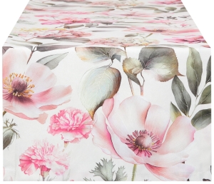 Bieżnik na Stół 40x220 Dekoracyjny Prostokątny Bieżniki Kwiaty Róż 9871