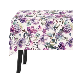 Obrus na Stół 140x180 Dekoracyjny Matowy Kwiaty Fiolet Różne Wzory 9880