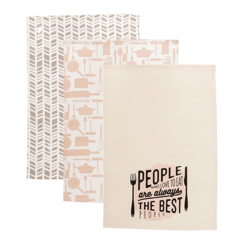 Ścierki Kuchenne Bawełniane Komplet 3szt. Różne Wzory Chłonne 40x60