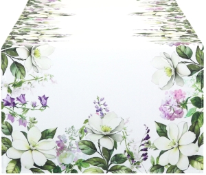 Bieżnik na Stół w Kwiaty 40x150 Bieżnik Kwiatowy Nakładka na Stół