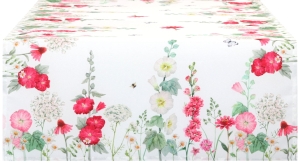 Bieżnik na Stół 60x120 Matowy w Kwiaty Bieżniki Kwiatowe 