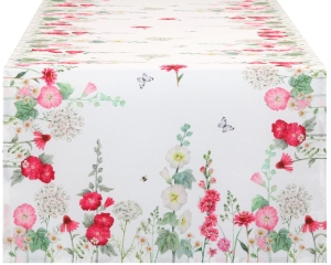 Bieżnik na Stół 40x180 Matowy Bieżnik Dekoracyjny w Kwiaty Bieżniki Kwiatowe 