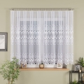 Firanka na Metry Żakardowa 150cm Firana na Metry Firany Białe Pasowy Wzór