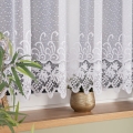 Firanka na Metry Żakardowa 150cm Firana na Metry Firany Białe Pasowy Wzór