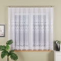 Firanka na Metry Żakardowa 160cm Firana na Metry Firany Białe Pasowy Wzór